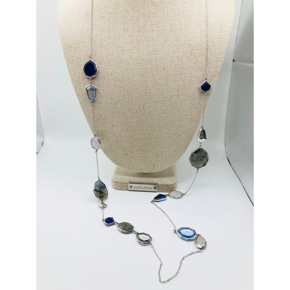 Silpada 925 sterling silver multi gemstone long Necklace